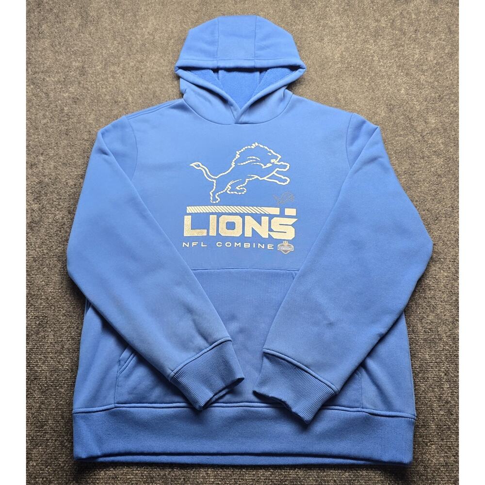 Detroit Lions NFL Team Apparel Combine Collection Hoodie Pullover LARGE